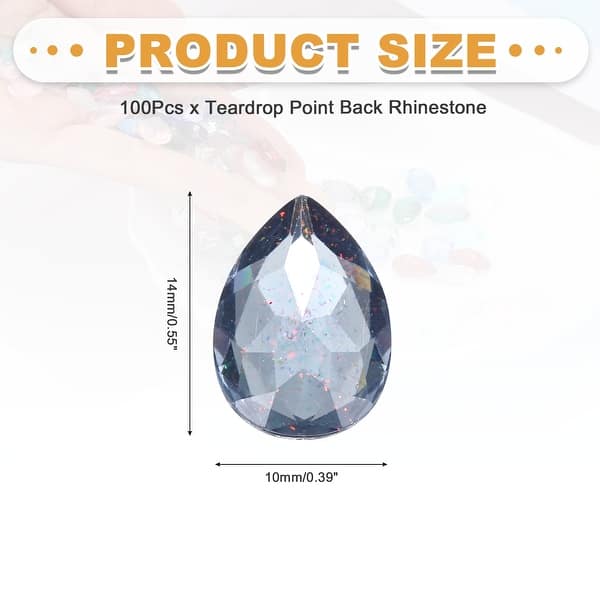 Teardrop Rhinestones Resin Pointed Back Rhinestone Beads Gems for ...
