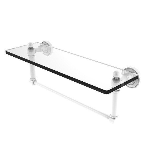 Allied Brass Dottingham Glass Vanity Shelf with Integrated Towel Bar