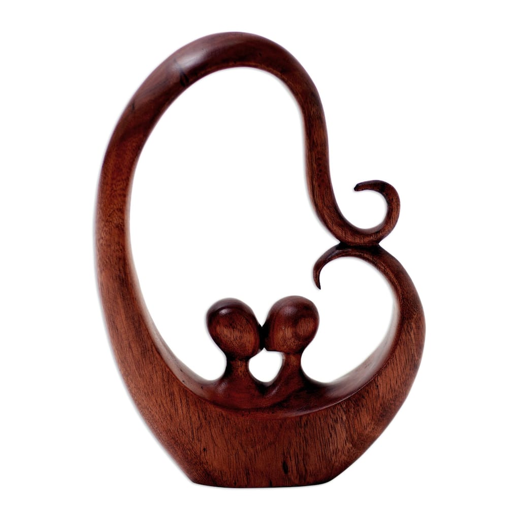 Novica Handmade Honeymoon Story Wood Statuette