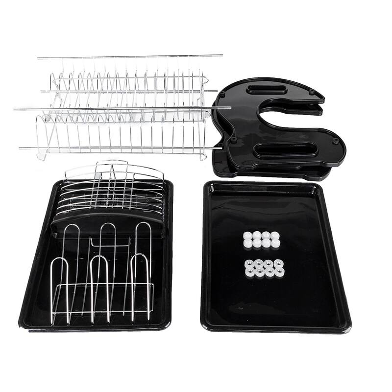 Multifunctional Dish Drainer Dual Layers Bowls & Dishes & Chopsticks & Spoons Collection Shelf
