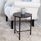 preview thumbnail 1 of 2, Honey-Can-Do Black Round Side Table with T-Pattern Base