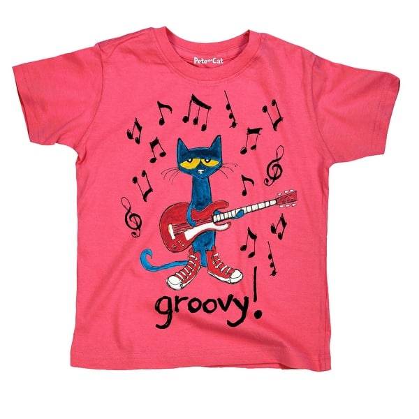 Shop Pete The Cat Book Character Licensed Groovy Music Note Kids Youth Tee Overstock 22469102