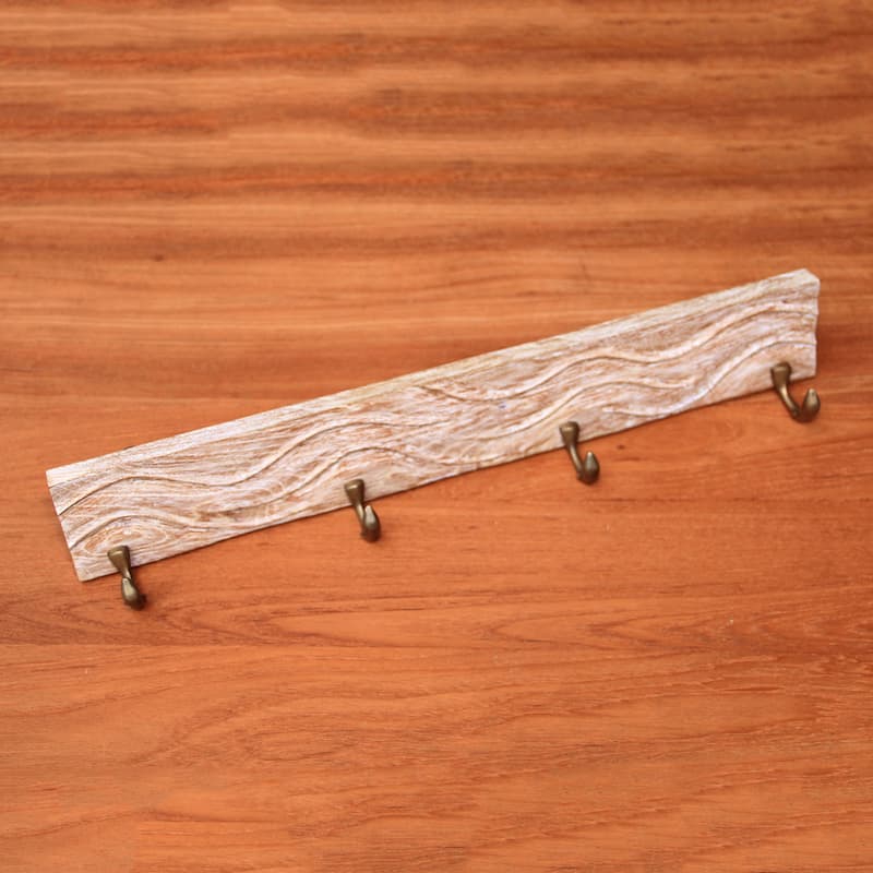 Novica Handmade Dolphin Beach Wood Coat Or Key Rack