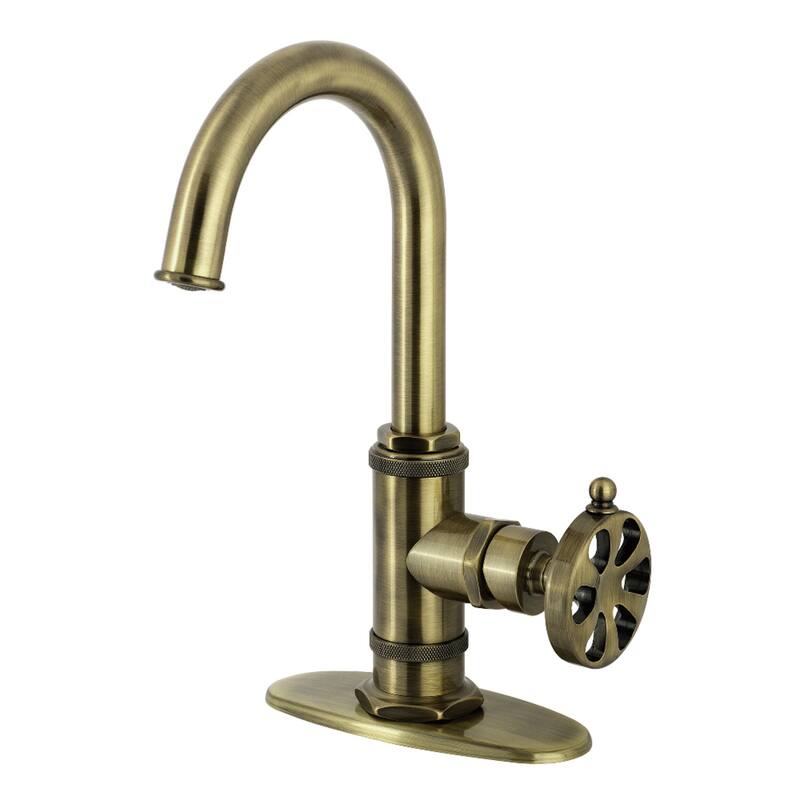 Kingston Brass Belknap One-Handle 1-Hole Deck Mount Bar Faucet - Antique Brass