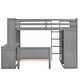 preview thumbnail 5 of 16, Twin Size Loft Bed with a Stand-Alone Bed, Wood Guardrail Bed with Desk and Storage Wardrobe