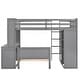 preview thumbnail 16 of 31, Twin Size Loft Bunk Bed with Twin Stand-alone Bed, Shelves, Desk and Wardrobe