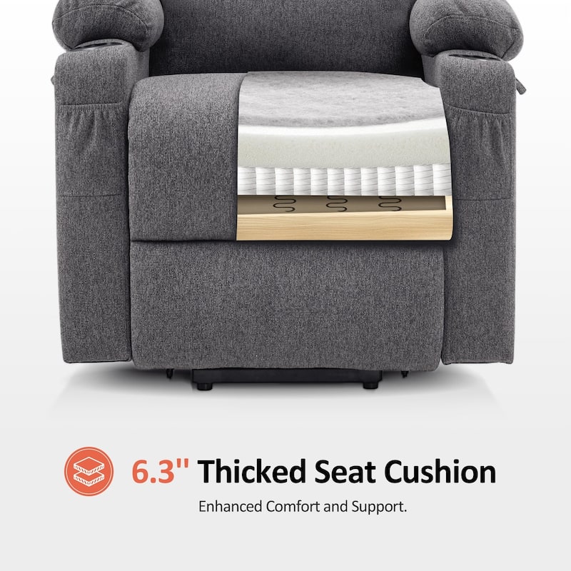 Power Lift Recliner Chair for Elderly, Massage and Heat, Fabric