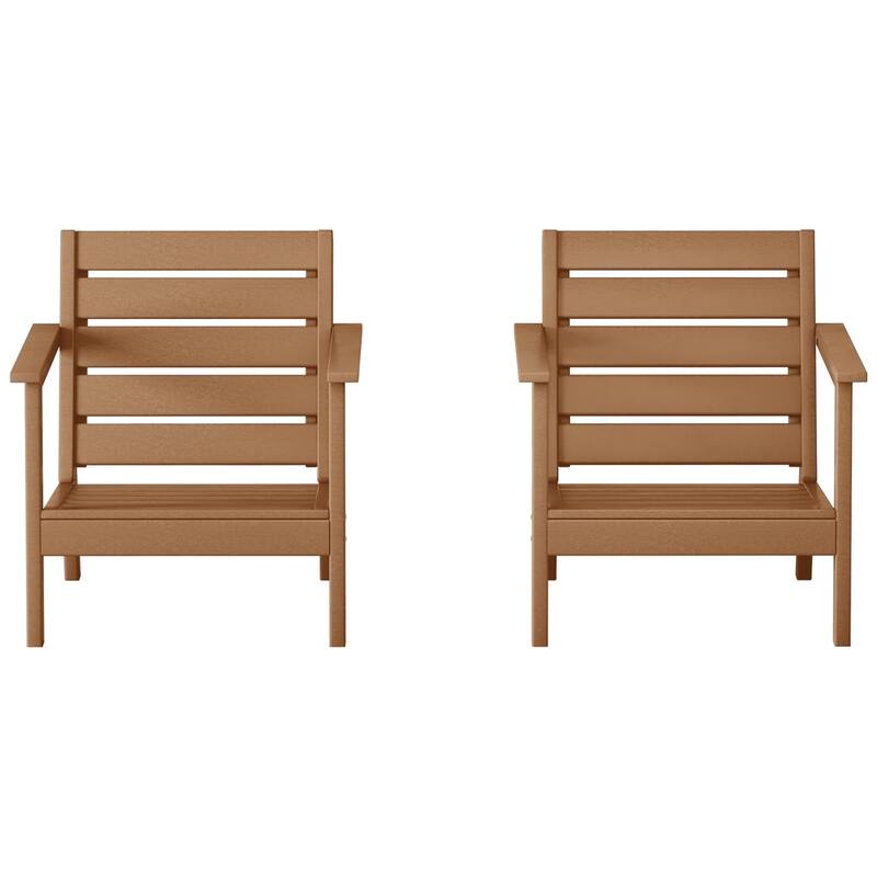 Birchwood All Weather HDPE Outdoor Patio Deep Seating Arm Chair (Set of 2)