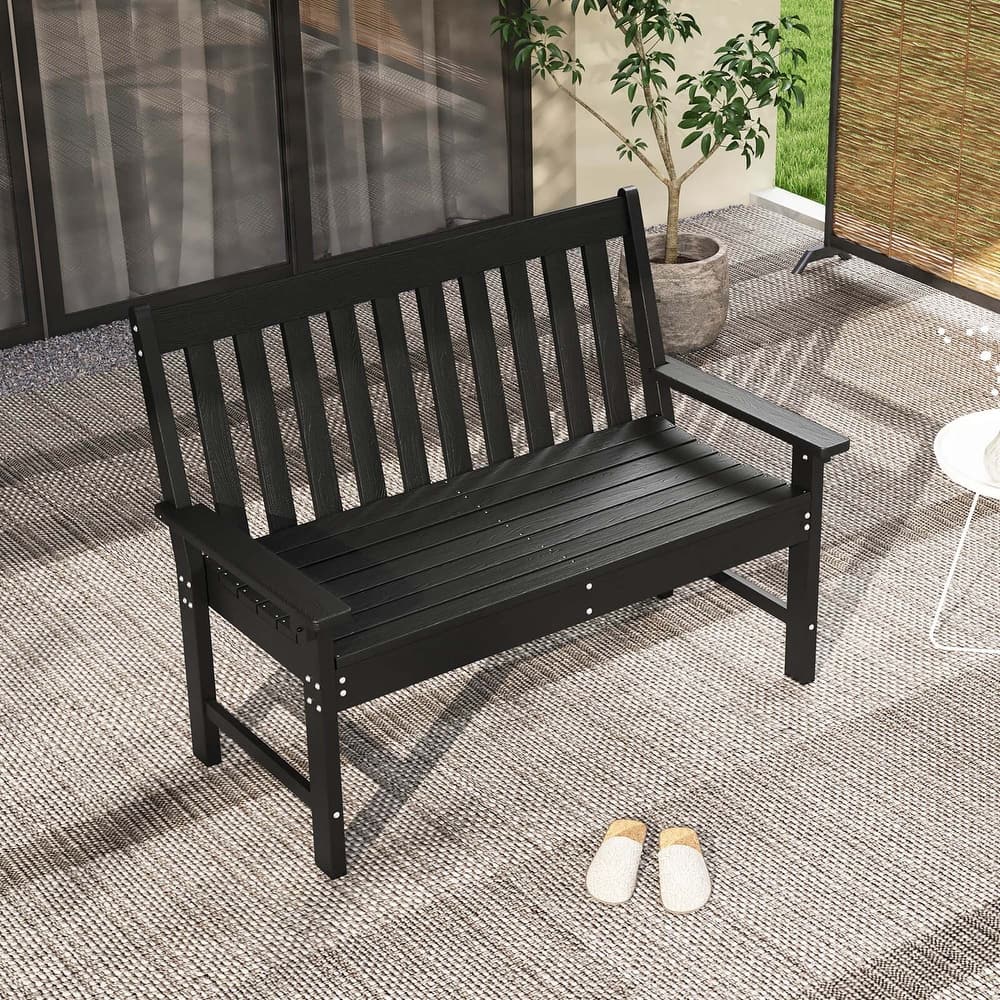 Costway Garden Bench All-Weather HDPE 2-Person Outdoor Bench for Front - See Details