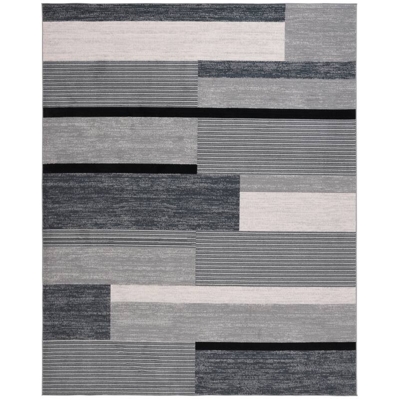 SAFAVIEH Odyssey Pricilla Modern Abstract Rug - 8' x 10' - Dark Grey/Black Ivory