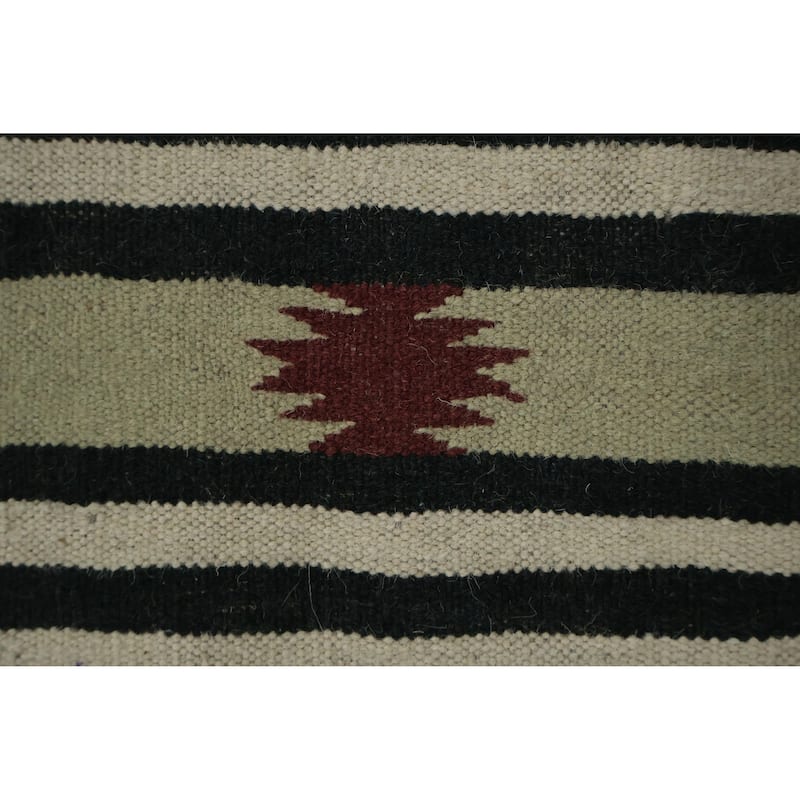 Hand Woven Oriental 100% Wool Carpet Southwestern Tribal Oranges & Rust Kilim Area Rug - 14' 0'' X 9' 1''