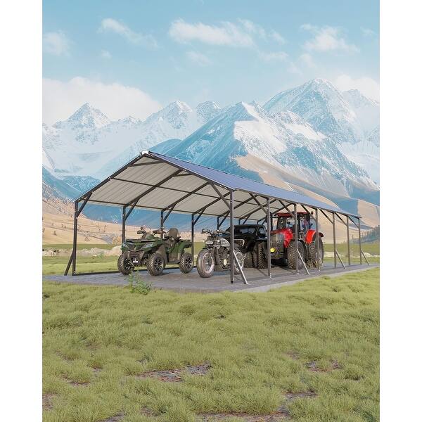 20'x30'x12' Metal Carport,Heavy Duty Car Ports,Vertical Roof Design,All ...