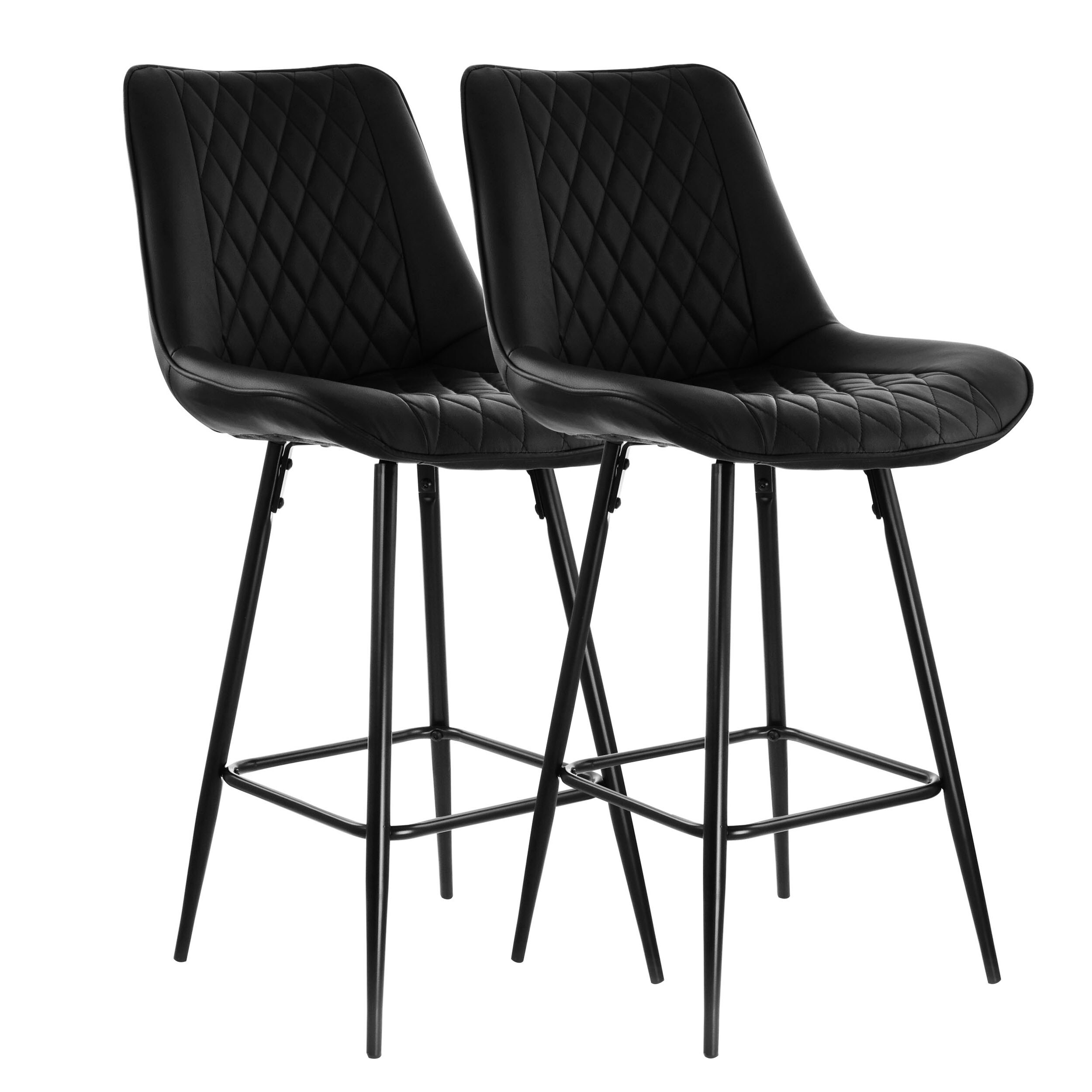 White leather bar stools with black legs cheap