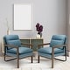 preview thumbnail 10 of 25, Costway Set of 2 Modern Accent Armchair Lounge Chair w/ Wood Legs & - 34.5'' x 26.5'' x 36''