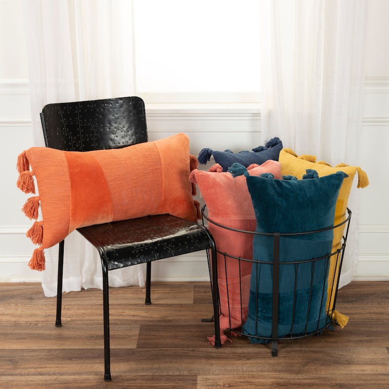 Rizzy Home Geometric Throw Pillow with Tassels