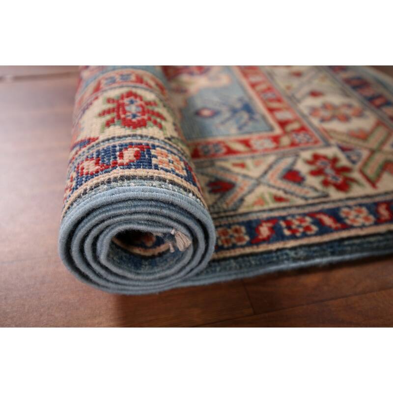 Kazak Accent Rug Handmade Foyer Wool Carpet - 2'7" x 3'10"