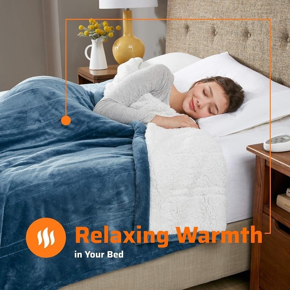 Dual control king size electric blanket sale outlet