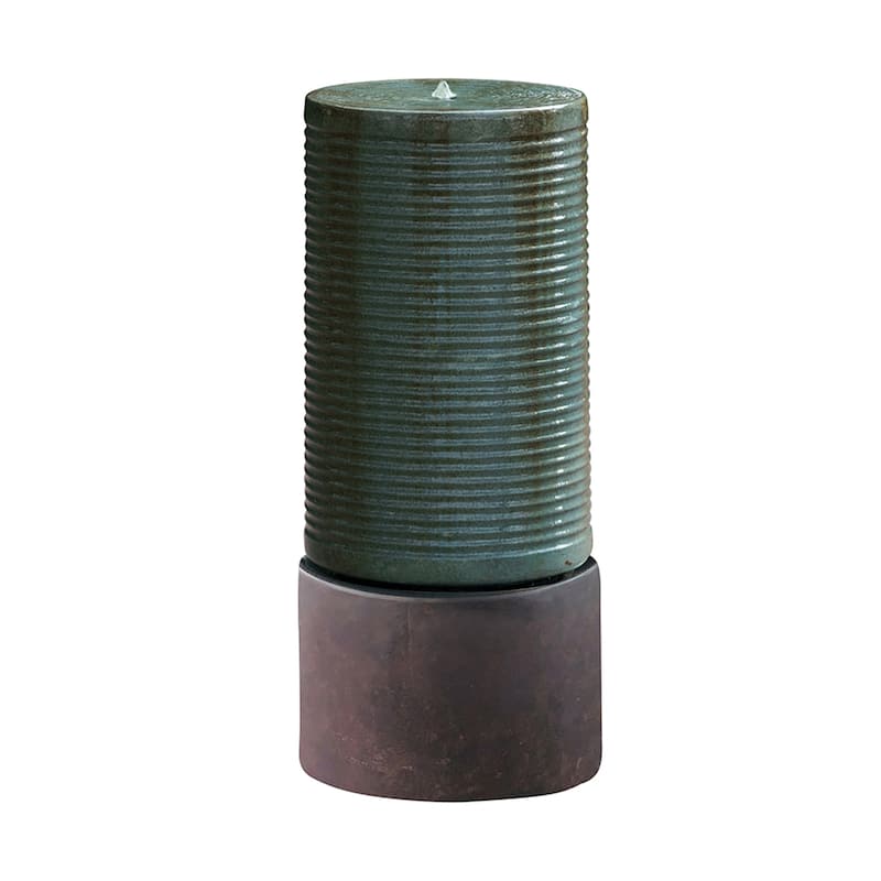 Cylinder Ribbed Tower Water Fountain
