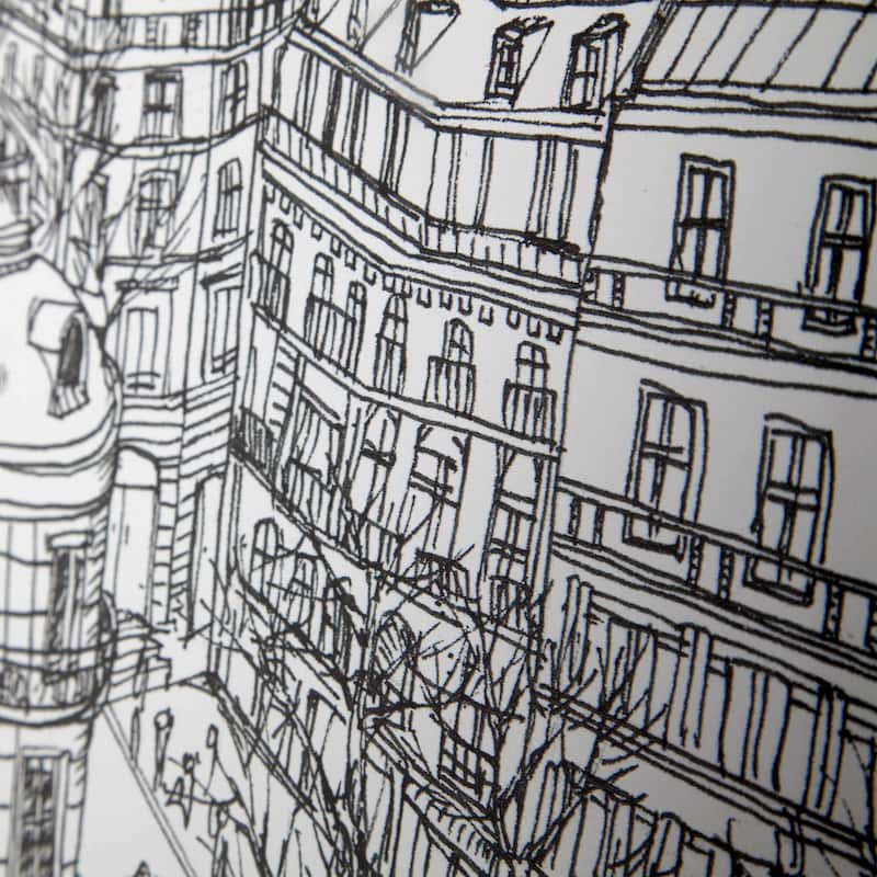 B&W City Scene IX Framed Art Print