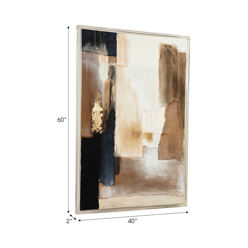 Canvas Wall Art Wood Frame Abstract Textured for Home Use - 60" Multi