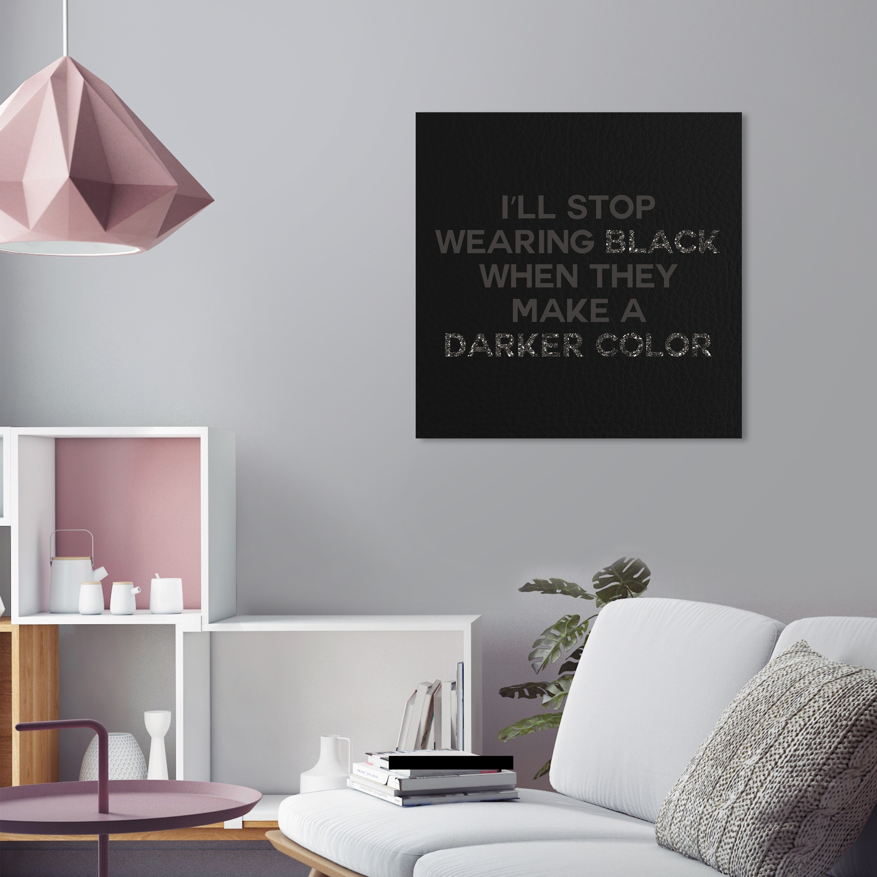 Oliver Gal 'Wear Black' Typography and Quotes Wall Art Canvas