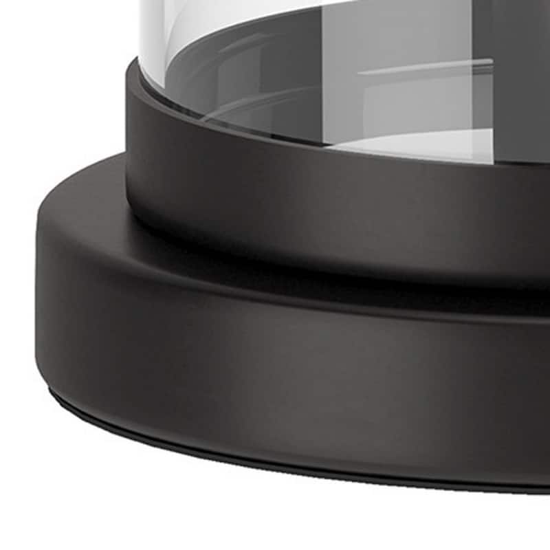 Metal Glass Cylinder Table Lamp with Rocker Switch Plug-In Rocker Switch - 7.13” x 7.13” x 13.25” (D x W x H)