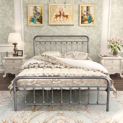 Queen Size Metal Platform Bed Frame