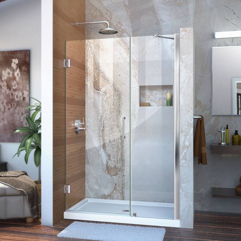 DreamLine Unidoor 45-46 in. W x 72 in. H Hinged Shower Door with Support Arm - 45" - 46" W