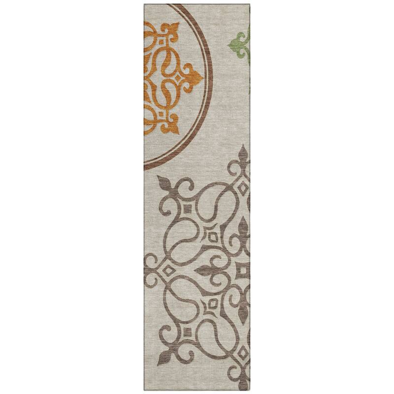 Machine Washable Indoor/ Outdoor Chantille Bold Medallions Rug