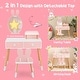 preview thumbnail 8 of 18, Gymax Kid Vanity Set Makeup Table Stool with Drawer Shelf Wood Leg