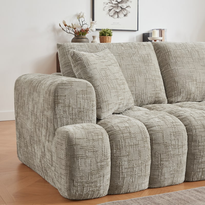 Roomfitters Oversized Chenille Sectional Sofa, Modern L-Shaped Cloud Couch with Right Chaise and Deep Seats