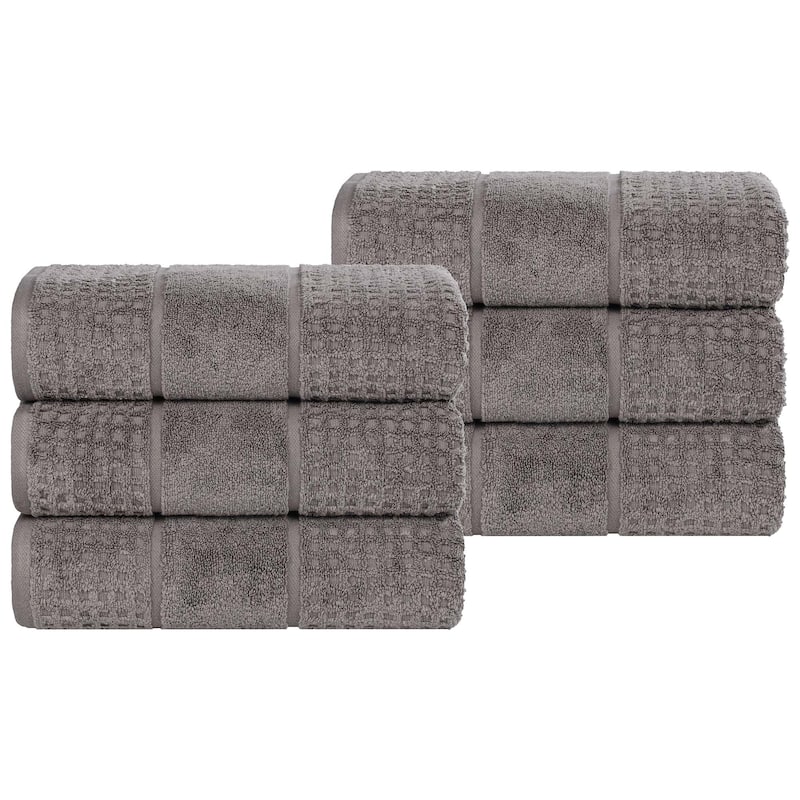 Superior Napa Zero Twist Cotton Soft Waffle Hand Towel Set of 6