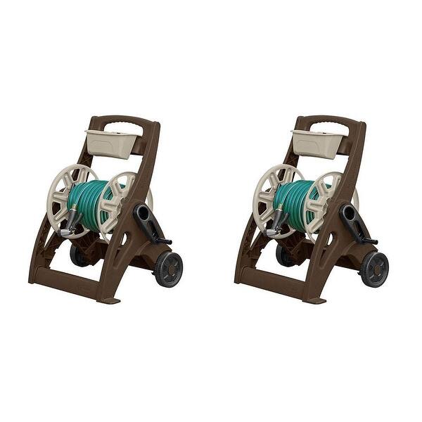 Suncast 225 Foot Capacity Hosemobile Pro Garden Hose Reel Cart, Mocha (2 Pack) 13.96 Bed