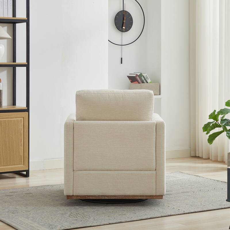 Chenille Swivel Accent Chair (Square Design)
