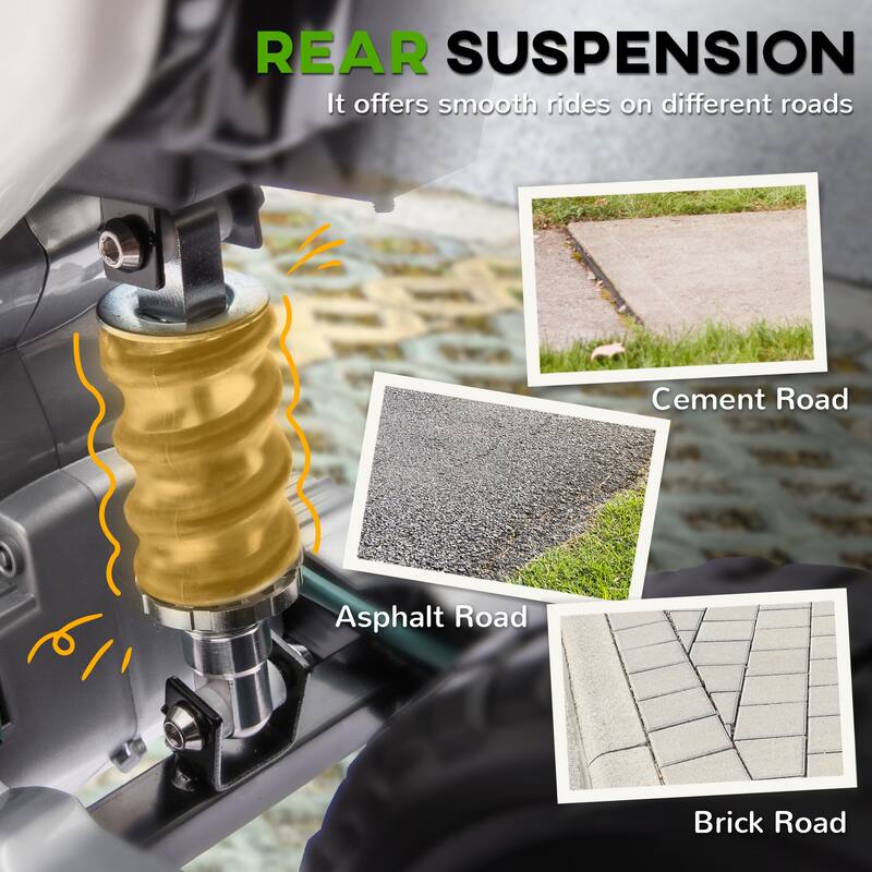 Qaba 12V Kids Motorcycle W/ Twist Grip Throttle, Rear Suspension