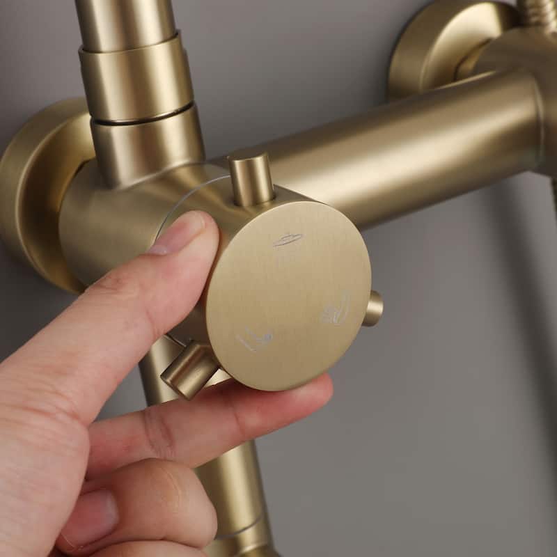 47"H 3-Function 304 Stainless Steel Wall-Mounted Outdoor Shower System