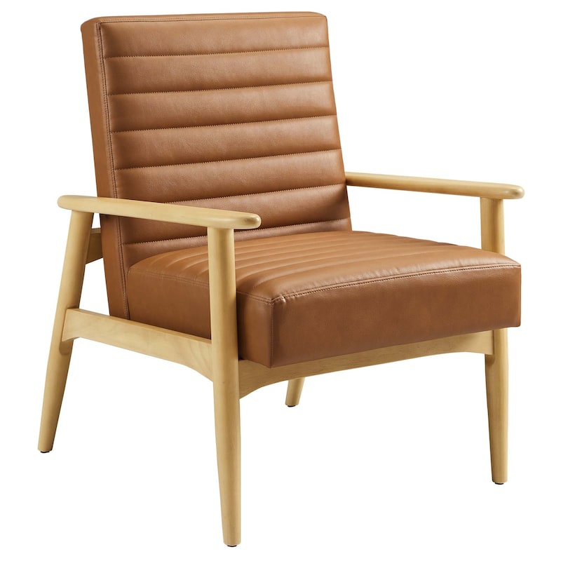 Jensen Vegan Leather Accent Chair in French Oak Tan