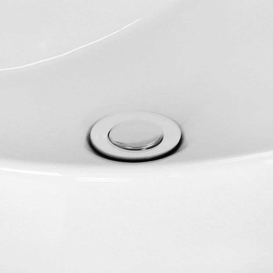 15.25in. W CUPC Round Undermount Sink Set In White Chrome Hardware