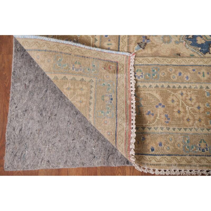 Hand Knotted Oriental 100% Wool Carpet Traditional Floral Oranges & Rust Mashad Area Rug - 9' 5'' X 6' 3''