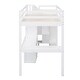 preview thumbnail 12 of 14, Twin Size Loft Bed with L-Shaped Desk and Storage Staircase, White