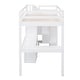 preview thumbnail 11 of 13, White Twin Size Loft Bed with 4 Drawers and L-Shaped Desk, Pine Wood Twin Bed Frame with Cabinet and Storage Staircase