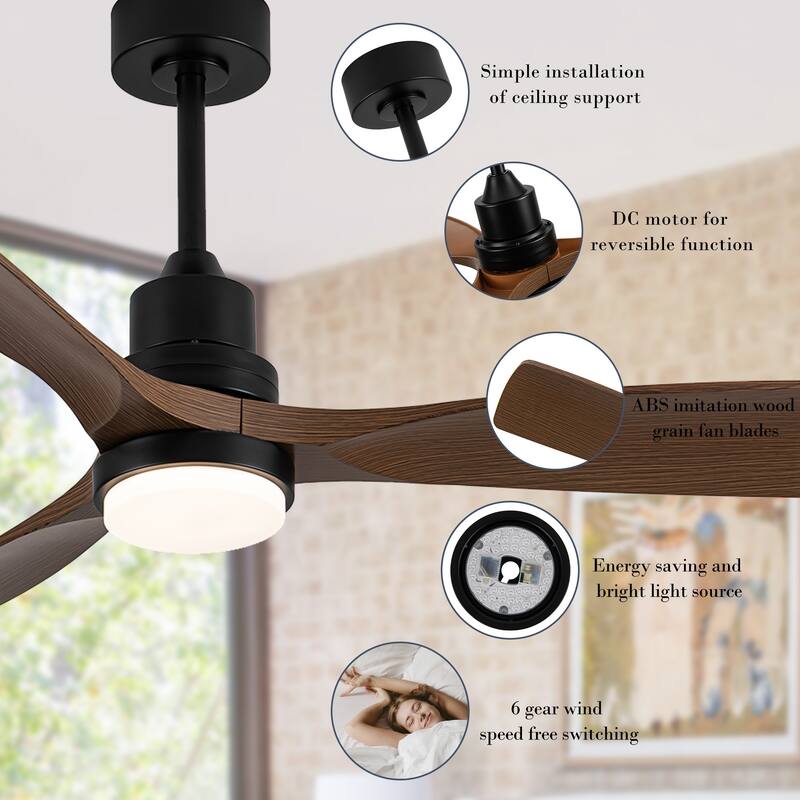 52'' LED Four Seasons Ceiling Fan Lights and Remote Control