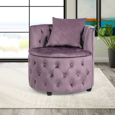 Adeco Modern Leisure Chair Multi-Function Velvet Accent Chair - 26"D x 26"W x 24.8"H