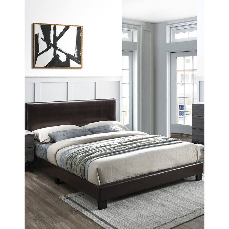 Transitional Style Bed Set Diamond Knobs Tapered Legs Broen Bedroom Furniture