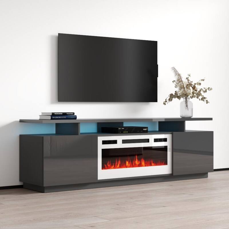 Eva-KWH Modern 71-inch Electric Fireplace TV Stand