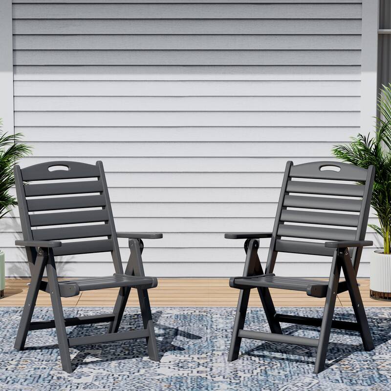 Coastline Patio Folding Highback Dining Chair Set of 2