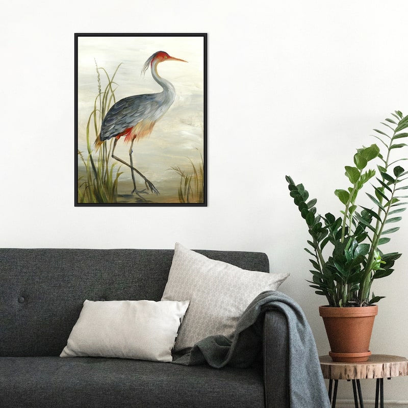 Canvas Art Framed 'Grey Heron' by Aimee Wilson