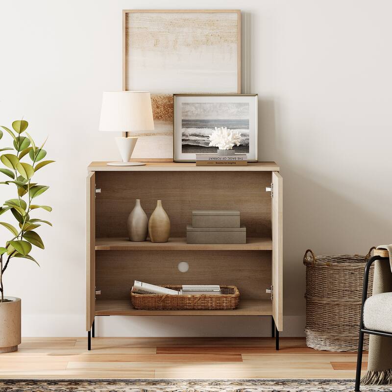 94.5" Modern Reeded 4-Door Sideboard With Charging, 4-In-1 Wooden Credenza Storage Cabinet