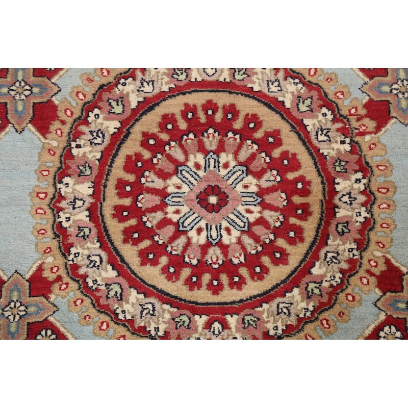 Vegetable Dye Geometric Aubusson Oriental Wool Area Rug Hand-knotted - 4'7" x 7'1"