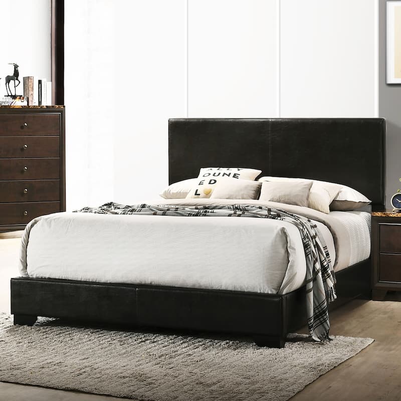 Conner Contemporary Leatherette Upholstered Panel Bed